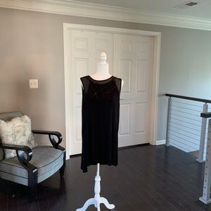 Olivia Sky Black Mesh Sequin Sleeveless Mini Dress